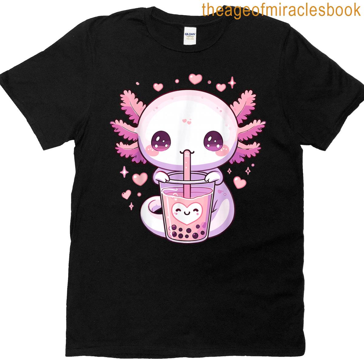 Axolotl Bubble Tea Boba Tea T-shirt