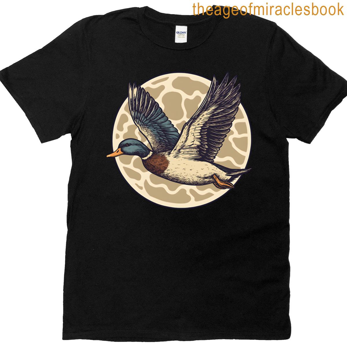 Camo Flying Mallard Bird T-shirt