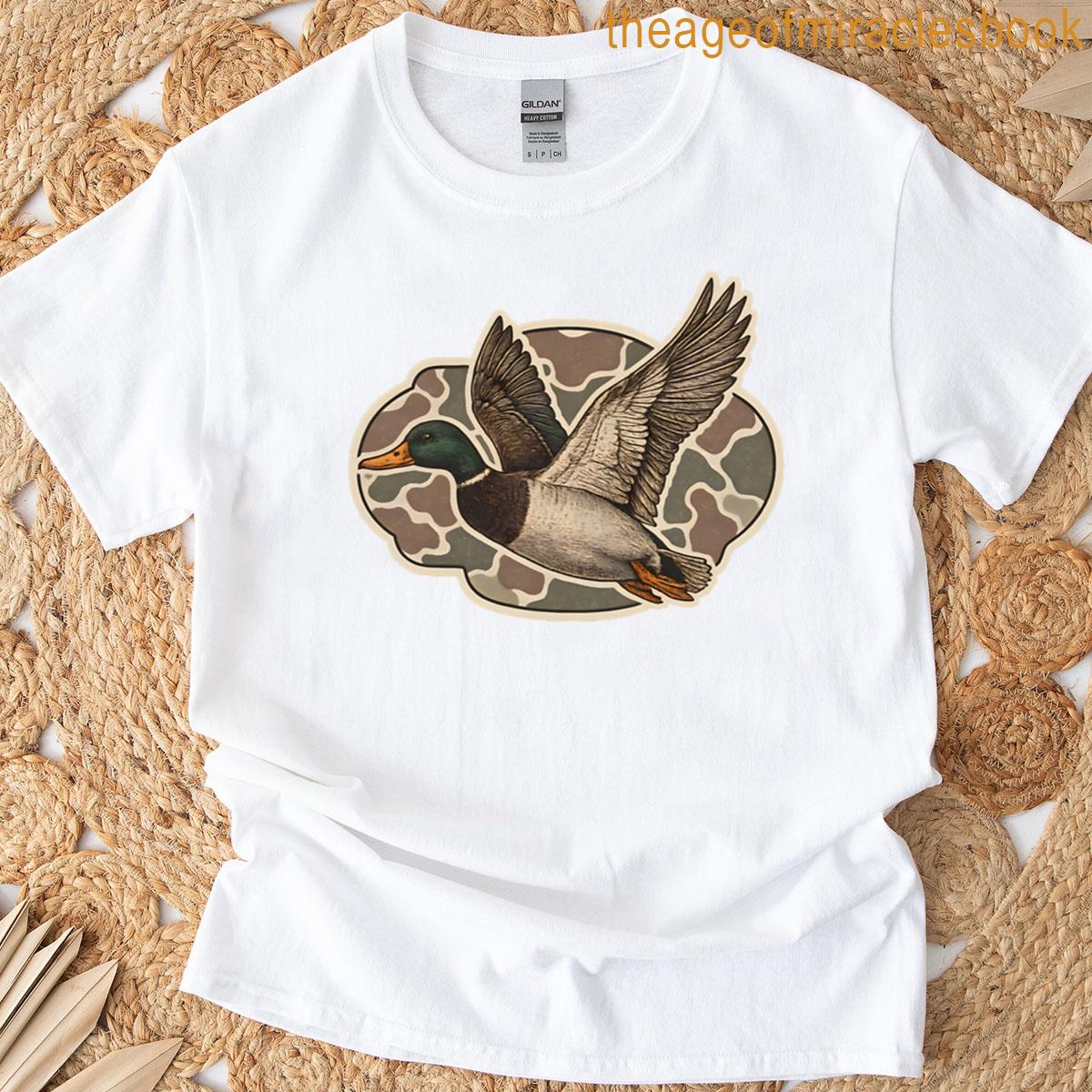 Camo Flying Mallard Duck T-shirt