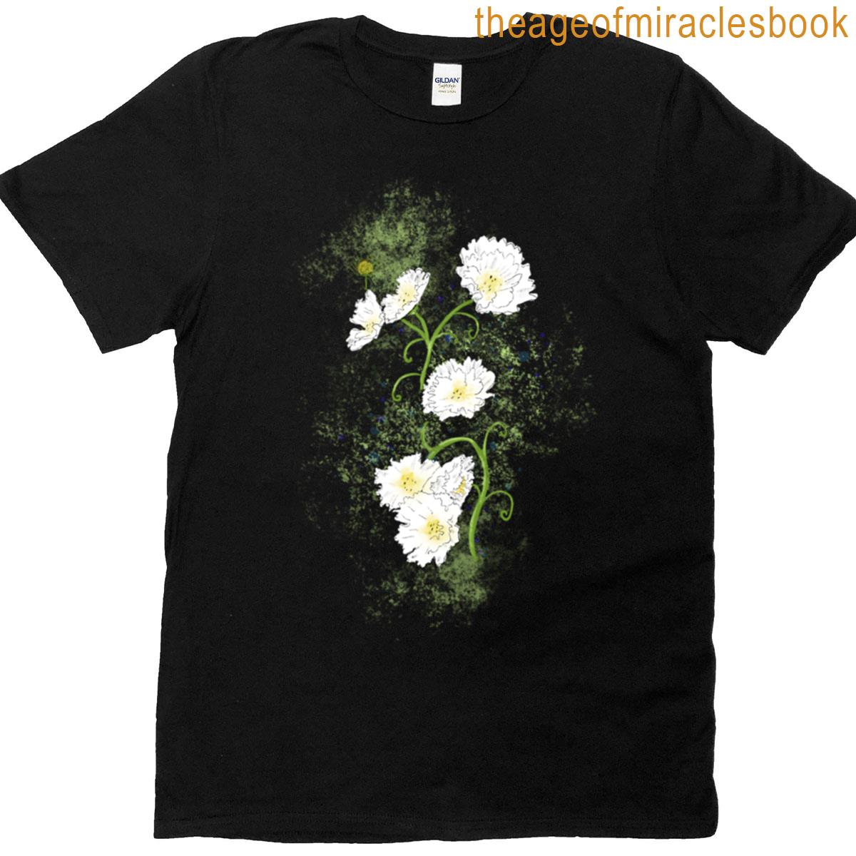 Cosmos Flowers Digital Drawing T-shirt