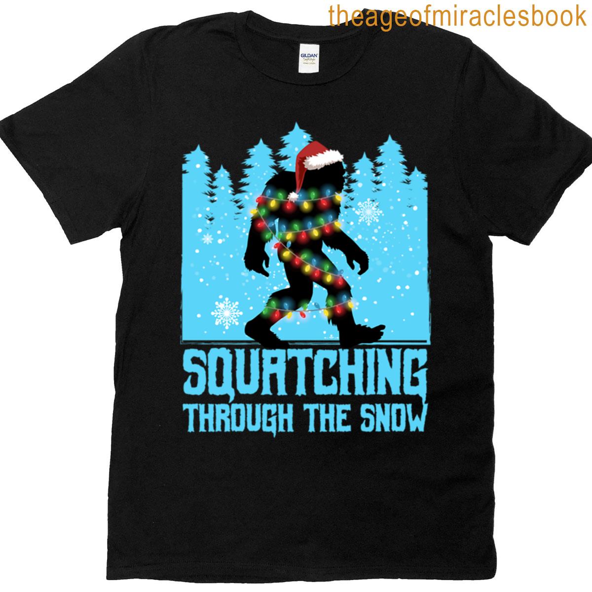 Bigfoot Sasquatch Squatching Through The Snow T-shirt