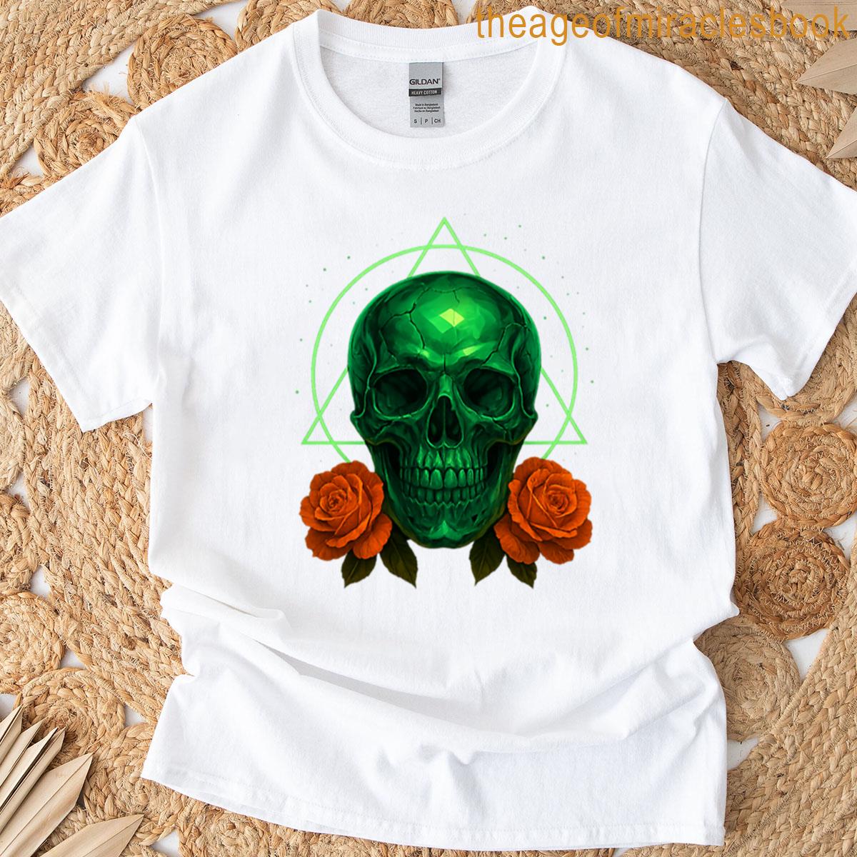 Emerald Skull With Neon Triangle T-shirt