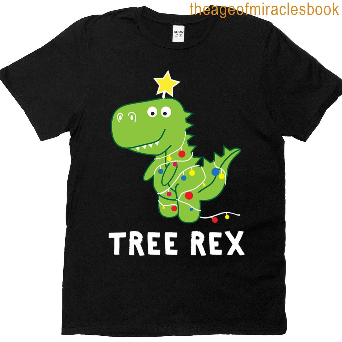 Funny Christmas Dinosaur Tree Rex T-shirt