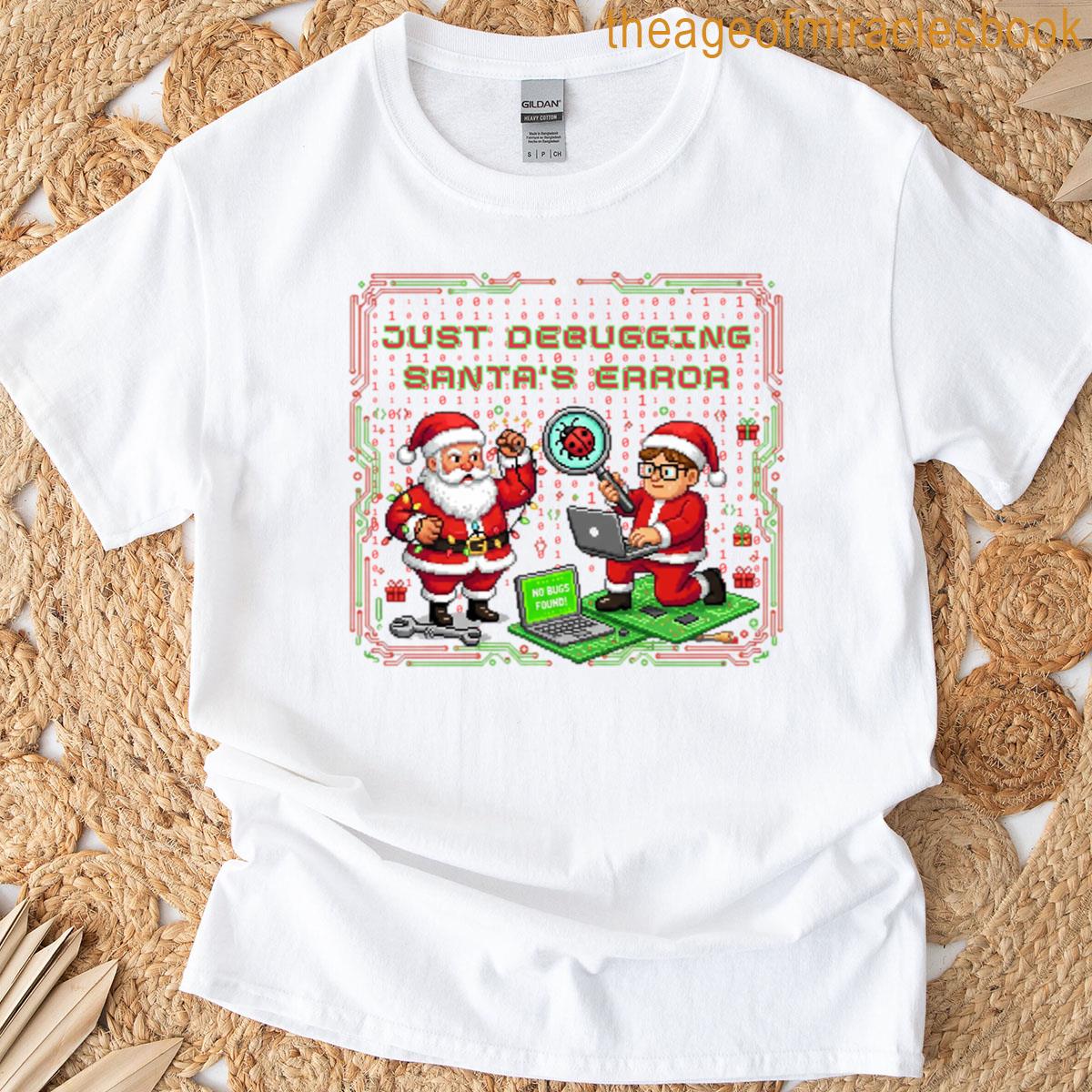 Happy Debugging Christmas Pixel Art Gift For Programmers Devs It T-shirt