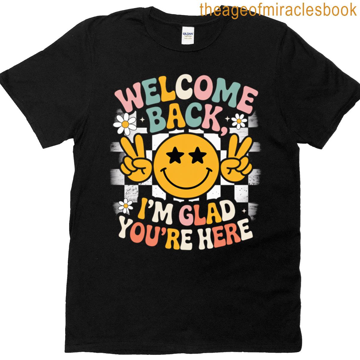 Retro Welcome Back Smiley Design T-shirt