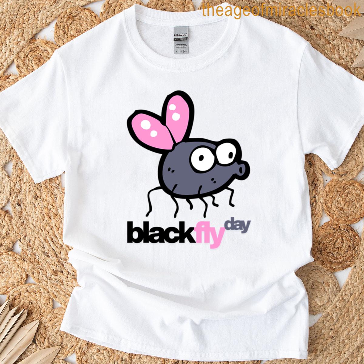 Black Fly Day Modern Logo Design T-shirt