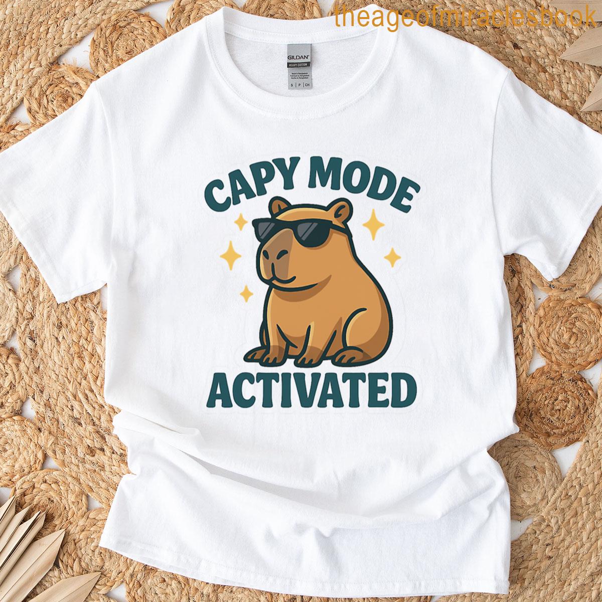 Capy Mode Activated Cool Capybara With Sunglasses Oversized T-shirt