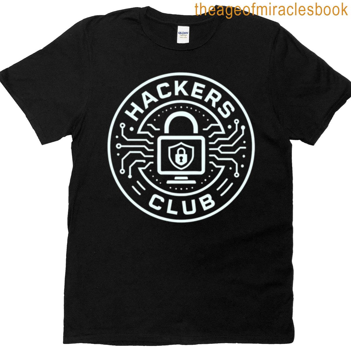 Hackers Club – Cybersecurity Programmer Light Logo Design Oversized T-shirt