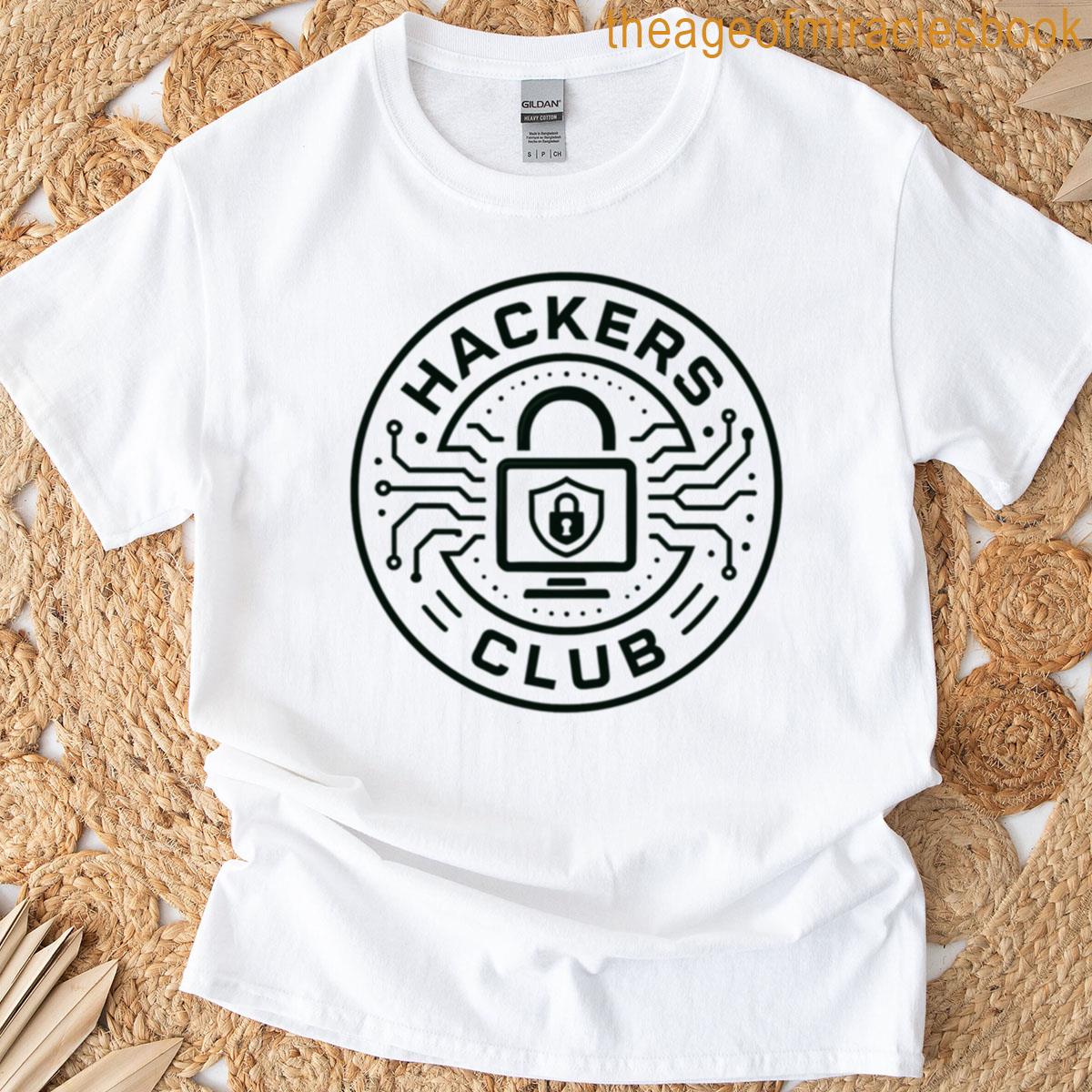 Hackers Club – Cybersecurity Programmer Logo Design Oversized T-shirt