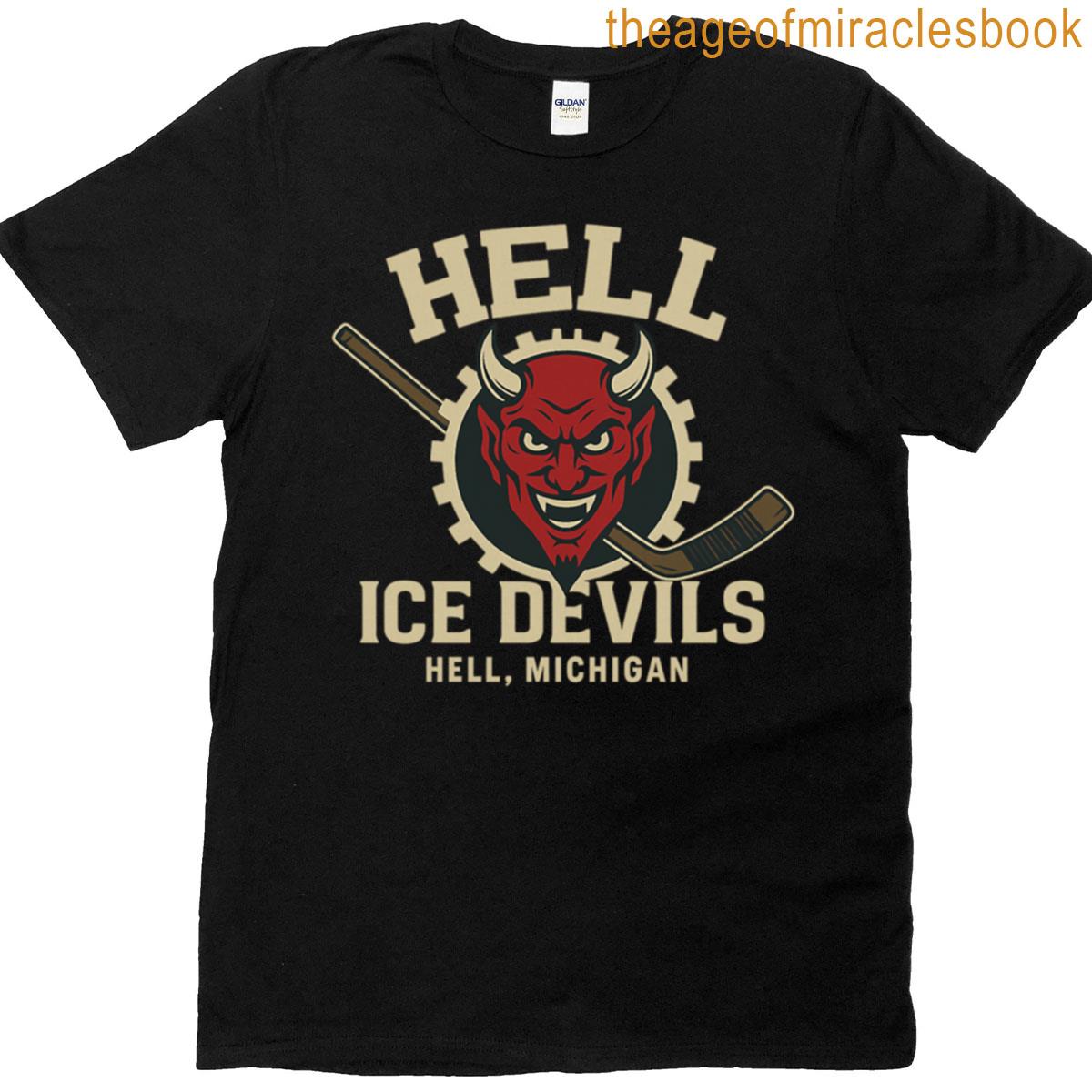 Hell Ice Devils Full Bleed Hockey Logo T-shirt