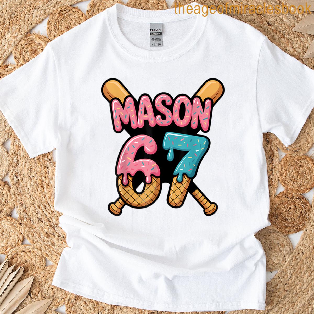 Mason 67 Ice Cream Drip Baseball T-shirt