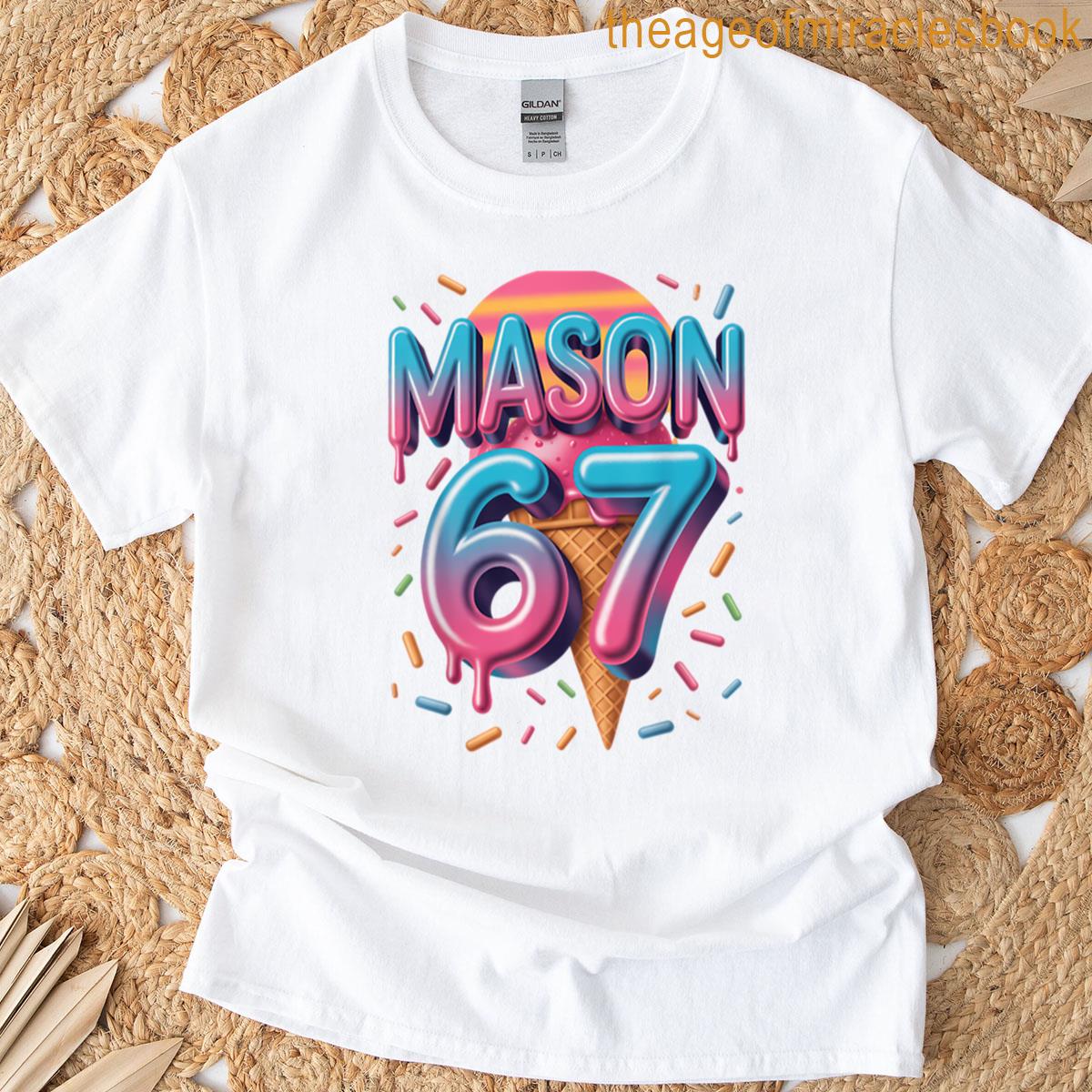 Mason 67 Meme Ice Cream Baseball Drip T-shirt