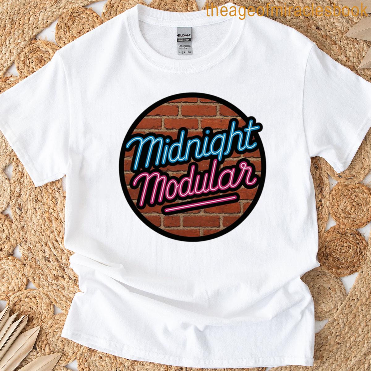 Midnight Modular Neon Synthwave Modular Synth Logo Oversized T-shirt