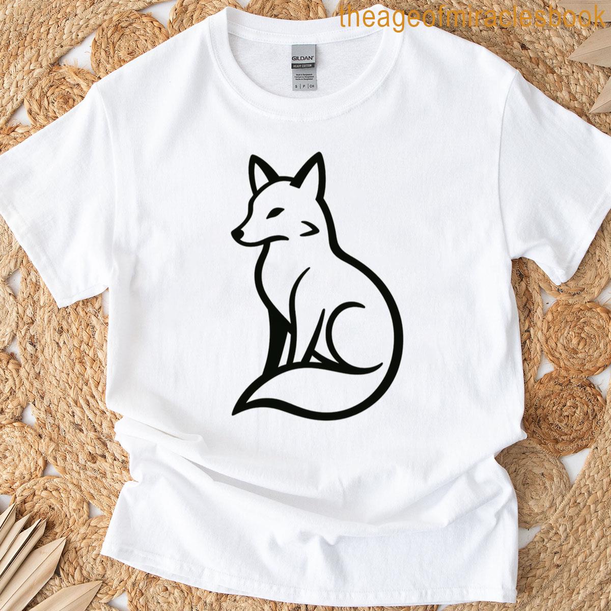 Minimalist Fox Silhouette Black T-shirt