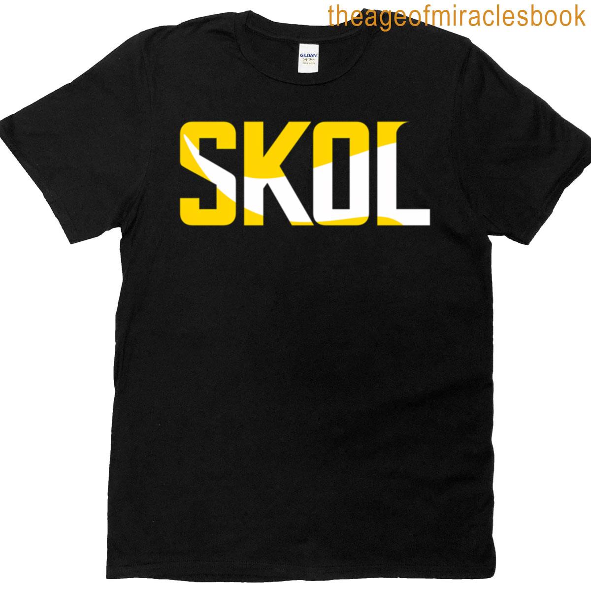 Minnesota Vikings Skol Text Design T-shirt