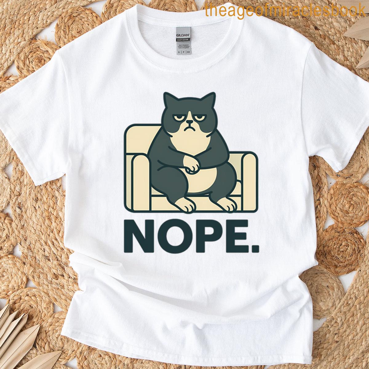 Nope The Grumpy Couch Cat T-shirt
