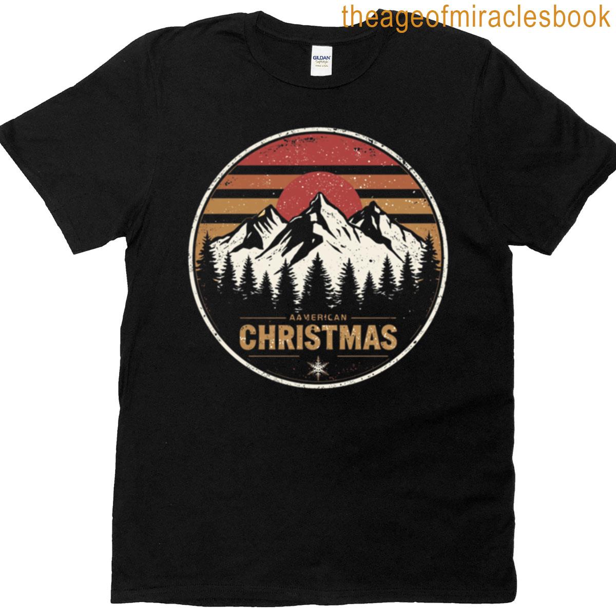 Rustic Brown Mountain Christmas Logo T-shirt