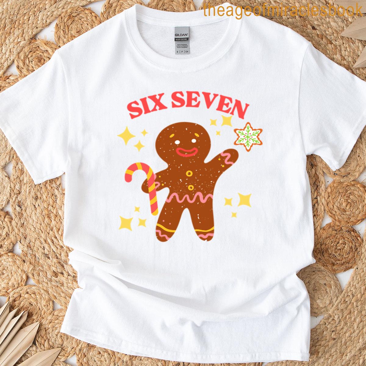 Six Seven Ginger Bread Man Christmas Meme Oversized T-shirt