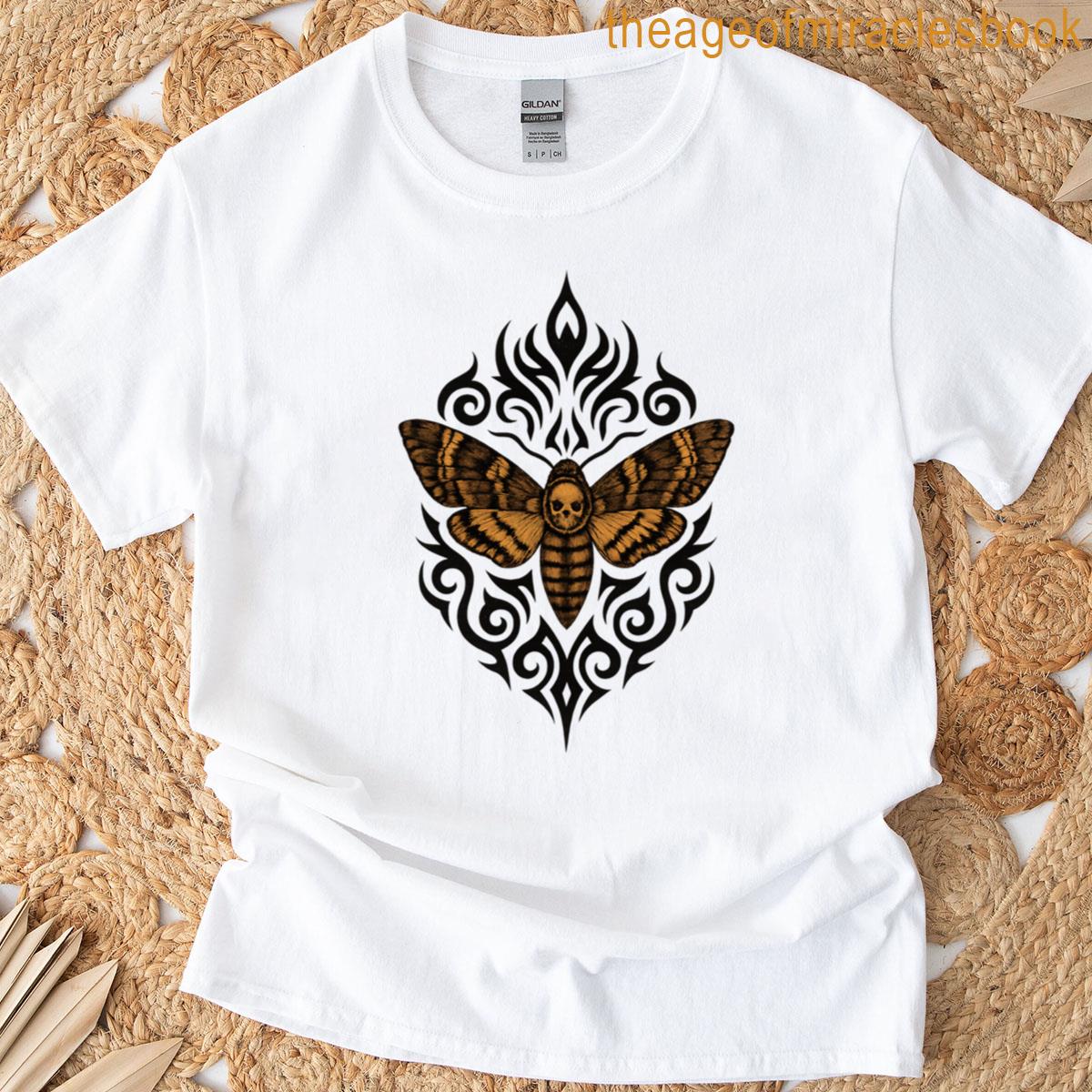 Deaths Head Moth Gothic Skull Insect Design T-shirt