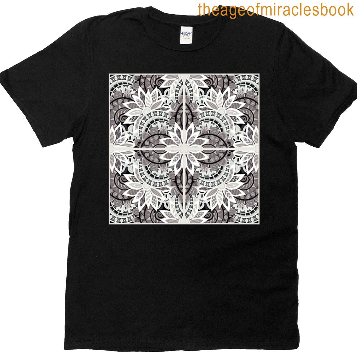Flower Mandala In Grays T-shirt