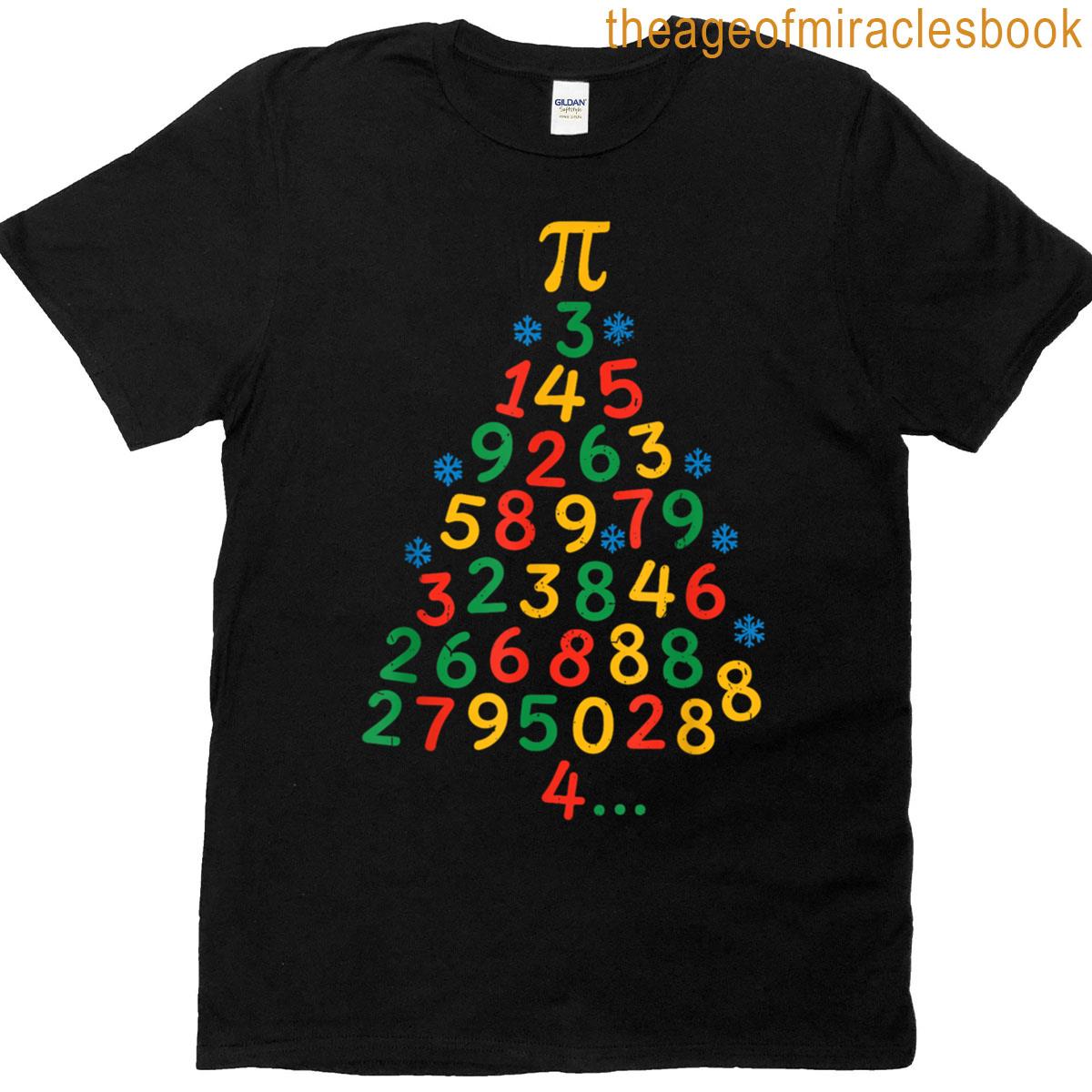 Funny Math Teacher Christmas Tree Pi Ugly Mathematic T-shirt