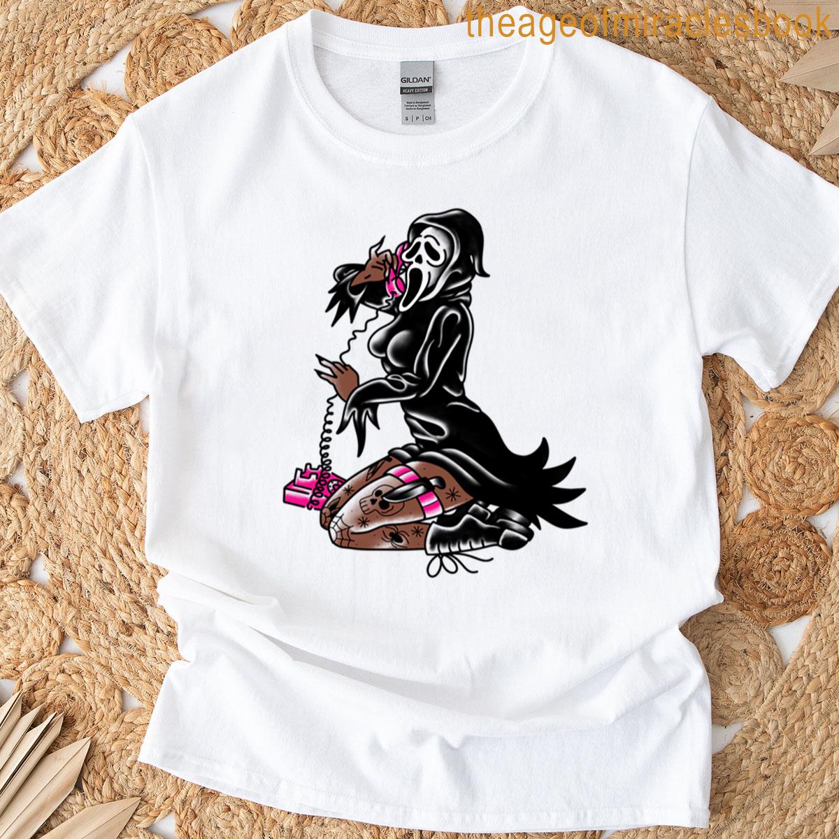 Ghost Face Pinup Girl T-shirt
