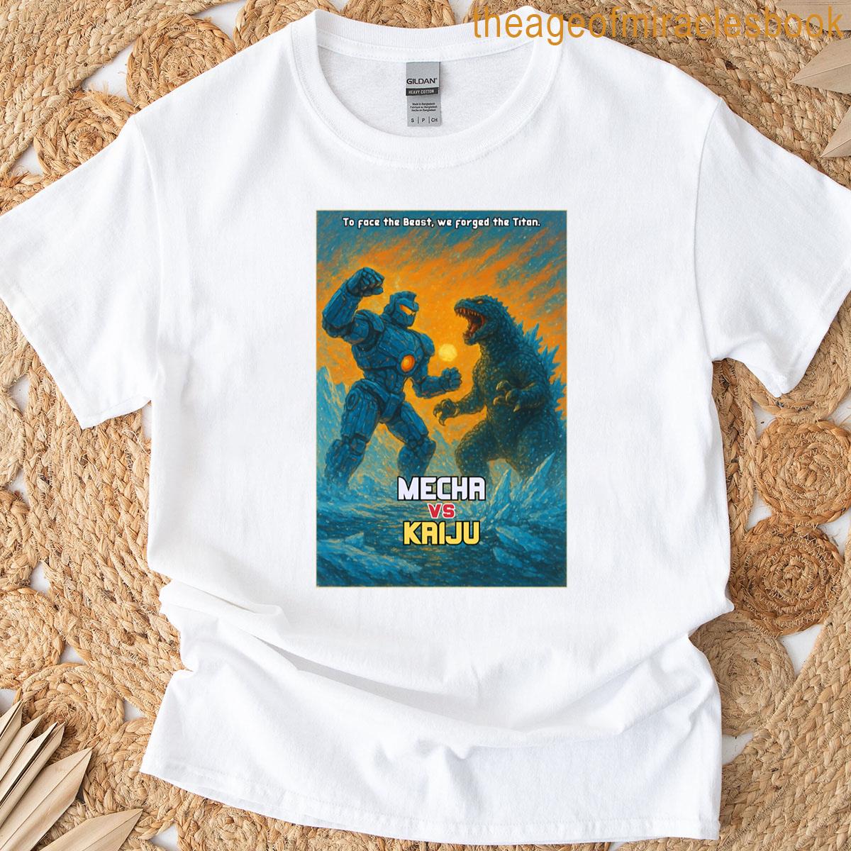 Mecha Vs Kaiju Retro Sci Fi Creature Feature T-shirt