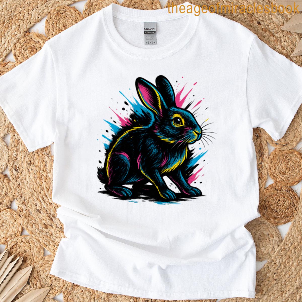 Neon Splash Rabbit T-shirt