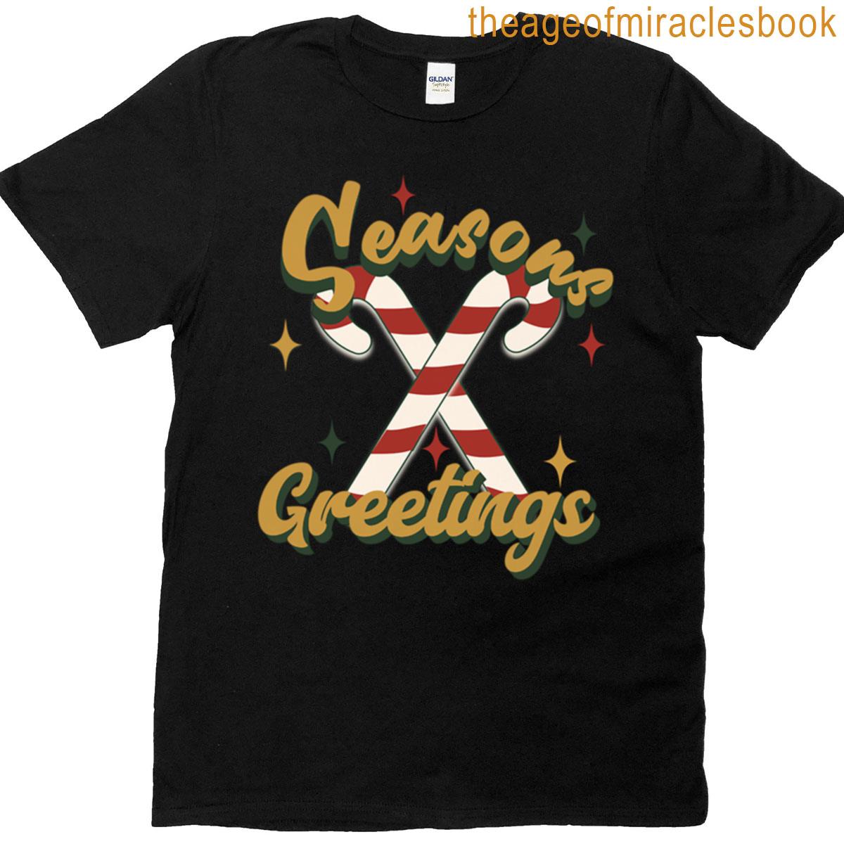 Seasons Greetings Candy Canes Light Backgrounds T-shirt