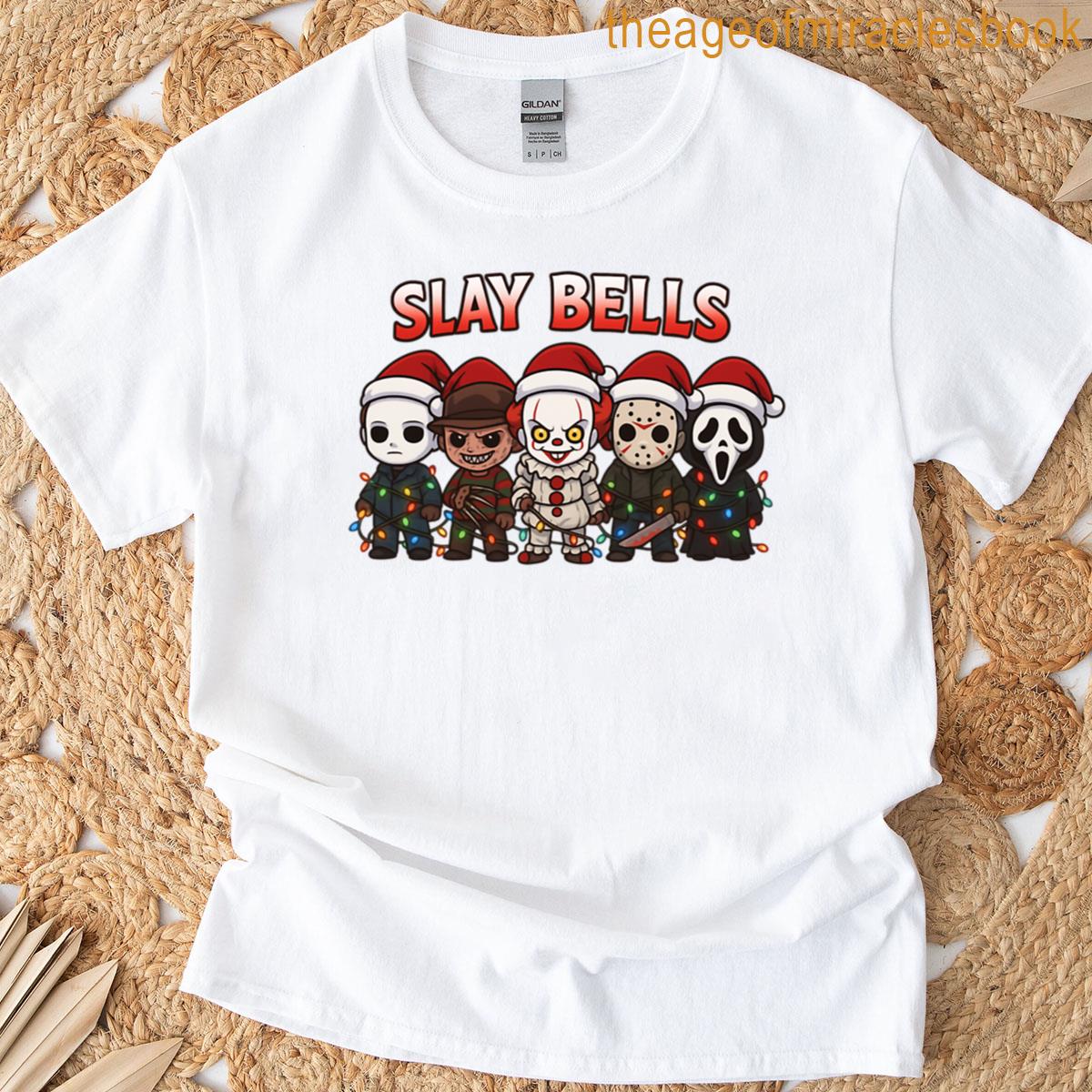 Slay Bells Fun Cute Horror Design T-shirt