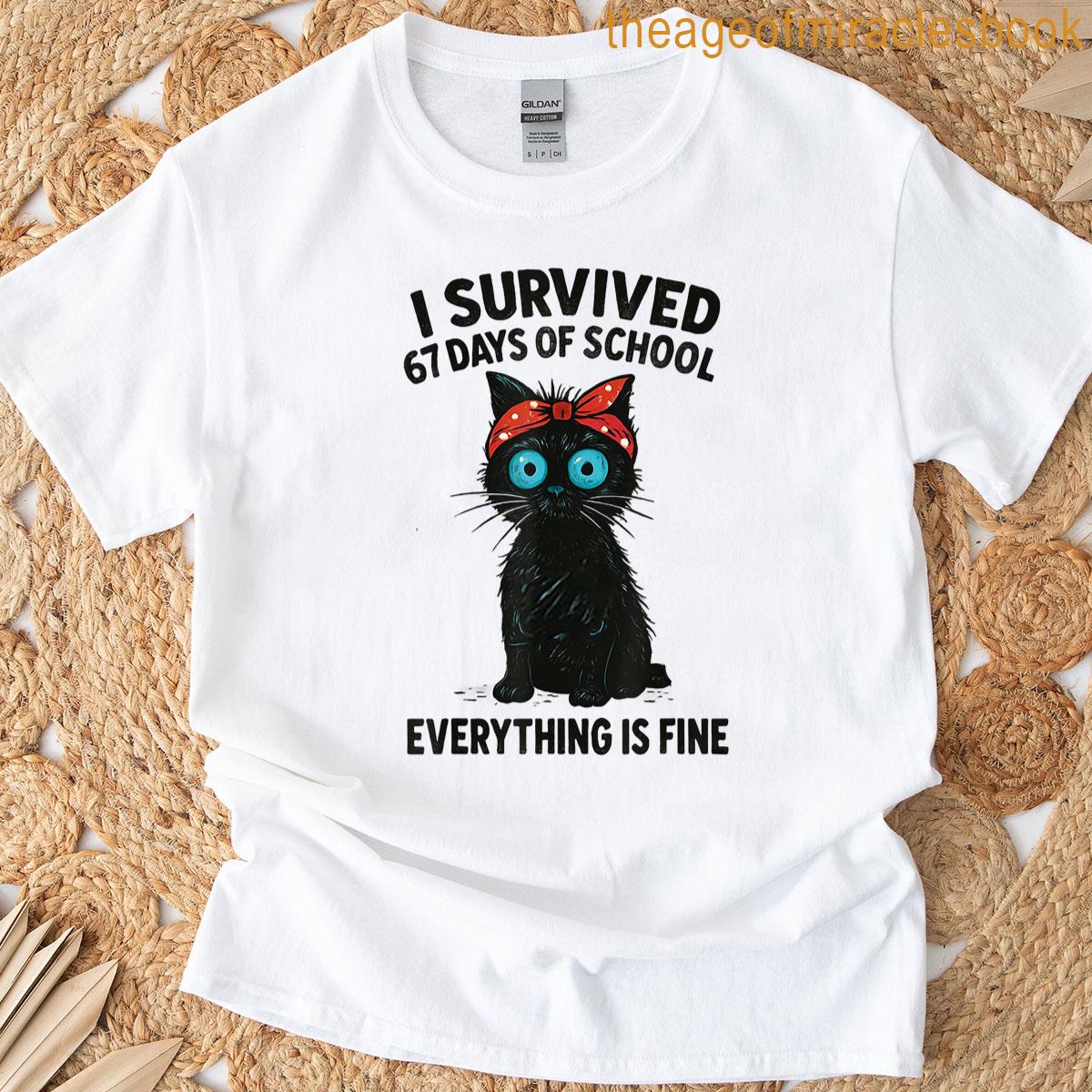Teachers Students Six Seven Cat T-shirt
