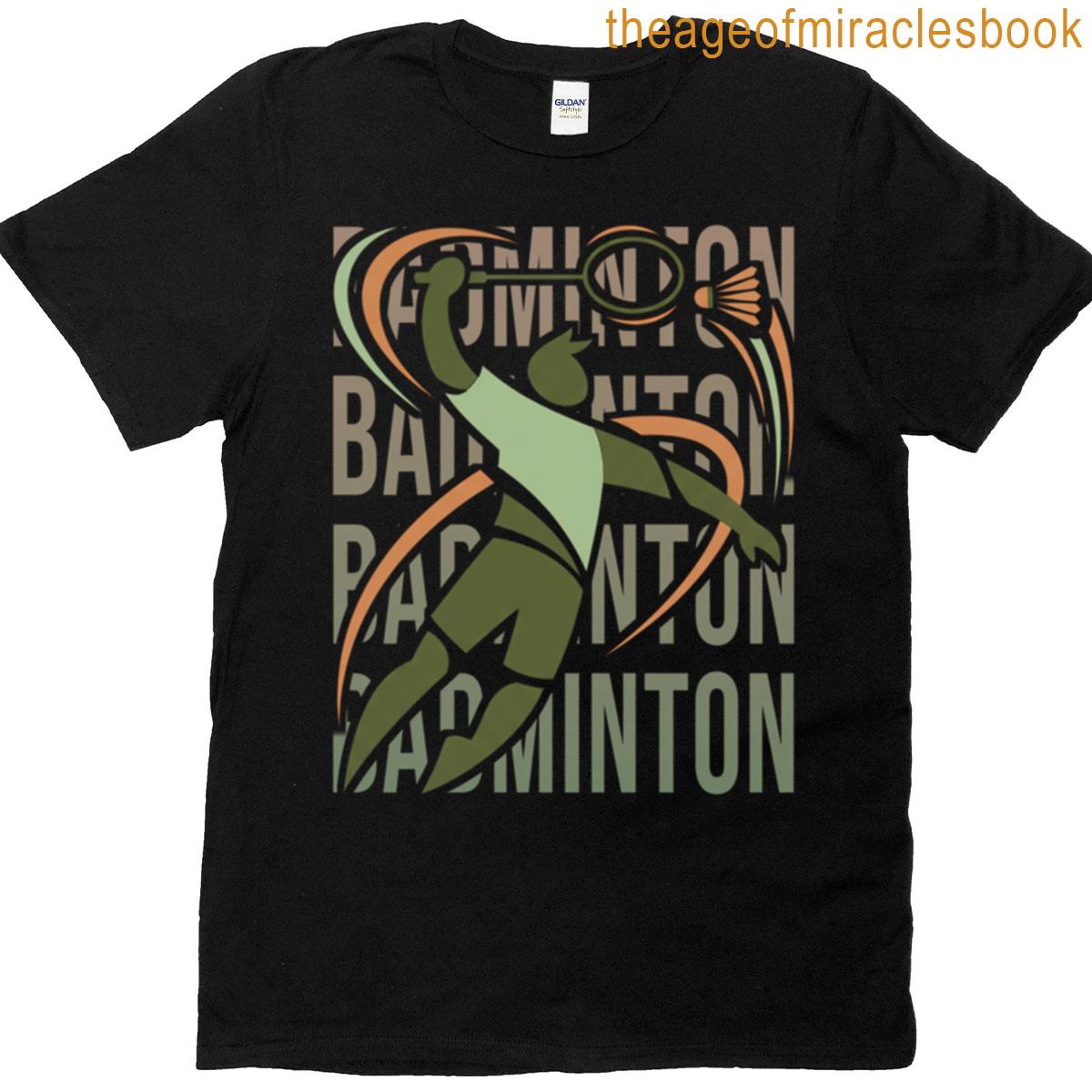 Badminton Smash With Layered Typography T-shirt