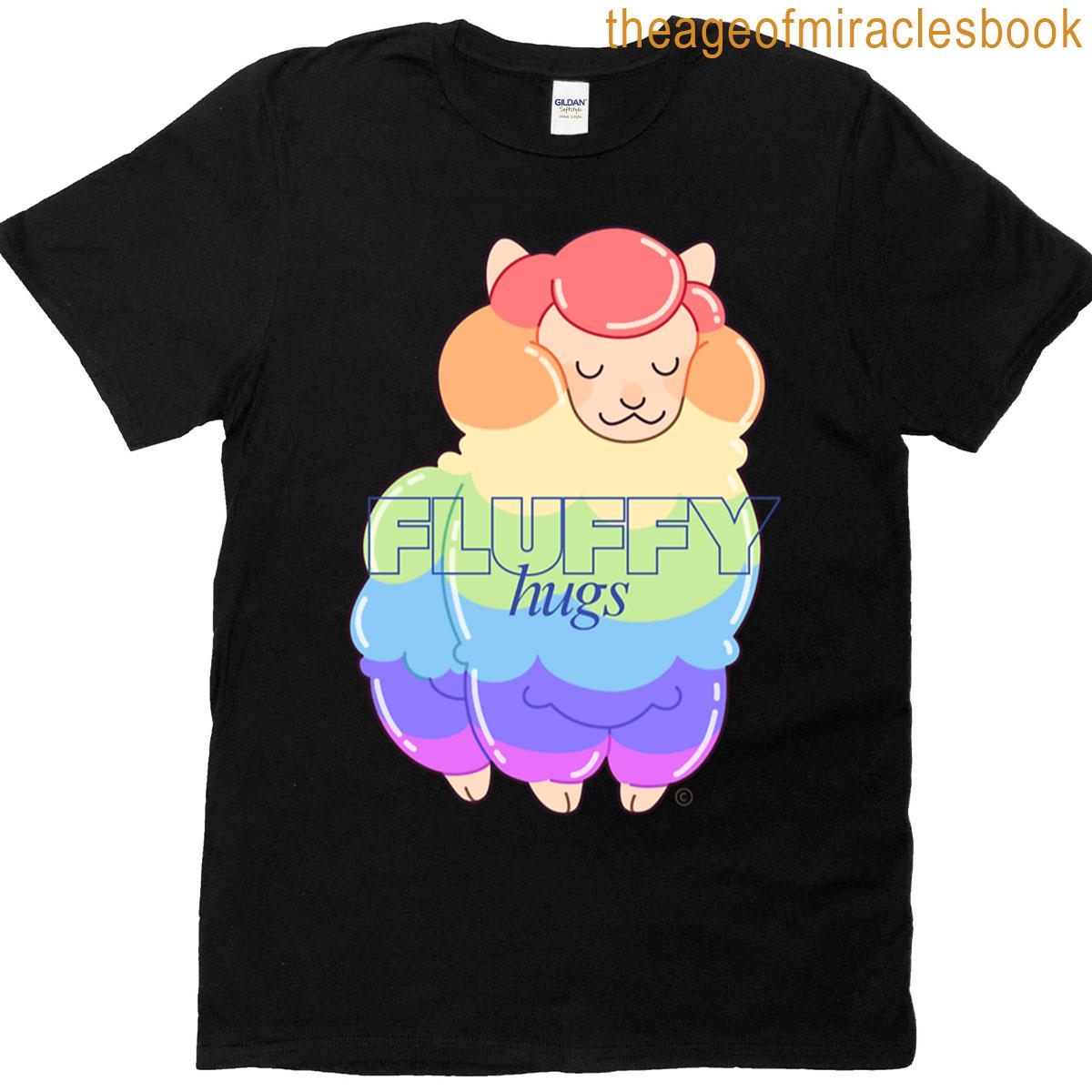 Fluffy Hugs Rainbow Llama Alpaca T-shirt