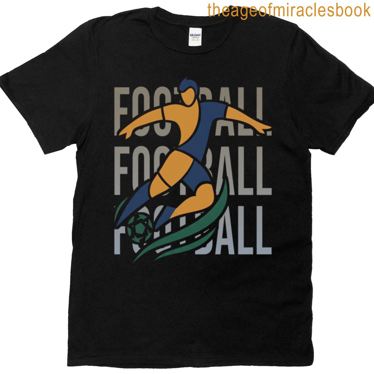 Football Kick With Gradient Typography T-shirt