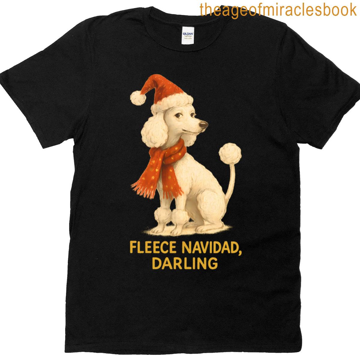 Funny Cute Christmas Poodle Art T-shirt