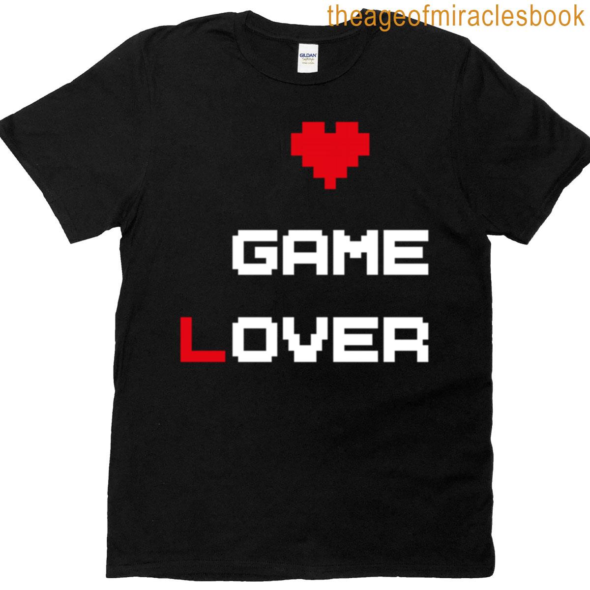 Game Lover – Retro Pixel Heart 16-bit Design Dark T-shirt