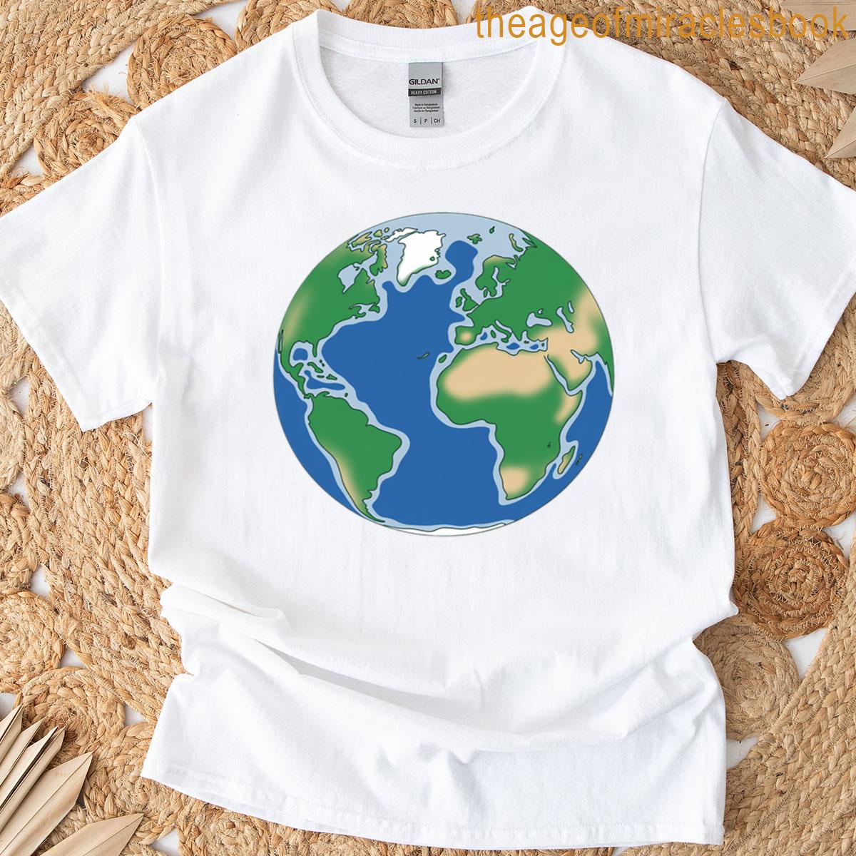 Globe World Map Planet Earth Blue Green T-shirt