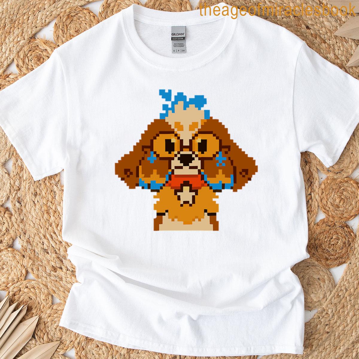 Pixel Dog With Glasses T-shirt