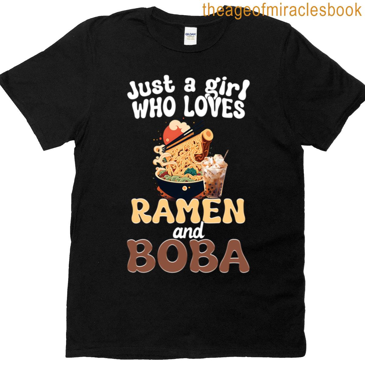 Retro Style Ramen And Boba Lover Tee T-shirt
