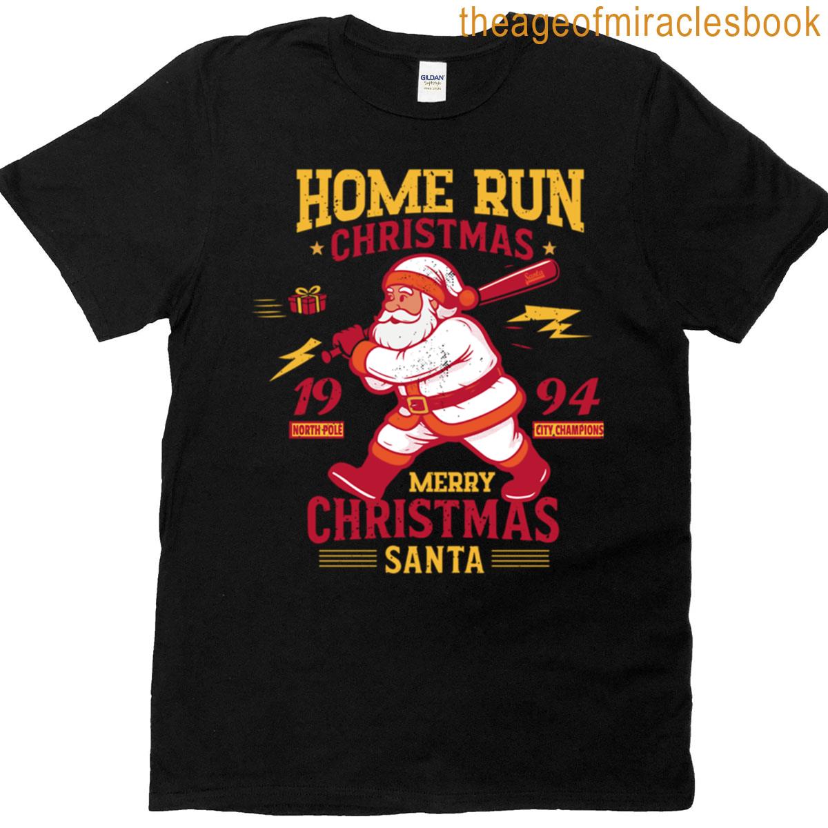 Santa Claus Christmas Home Run T-shirt