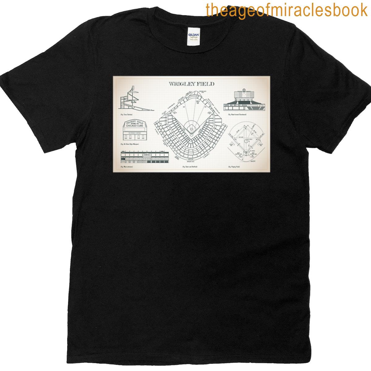 Wrigley Field Ivory Blueprint T-shirt