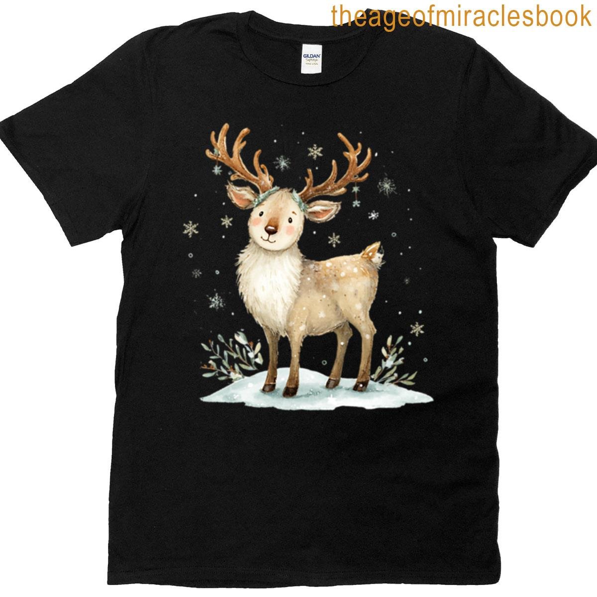Cute Reindeer Illustration T-shirt