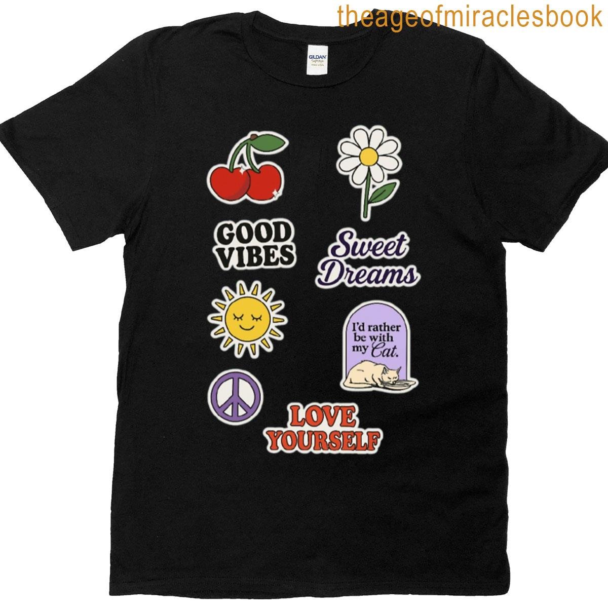 Good Vibes Retro Stickers T-shirt