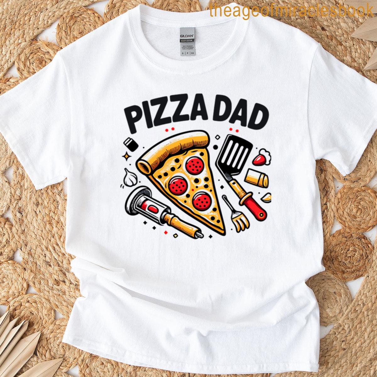 Pizza Dad With Kitchen Tools Retro Design T-shirt