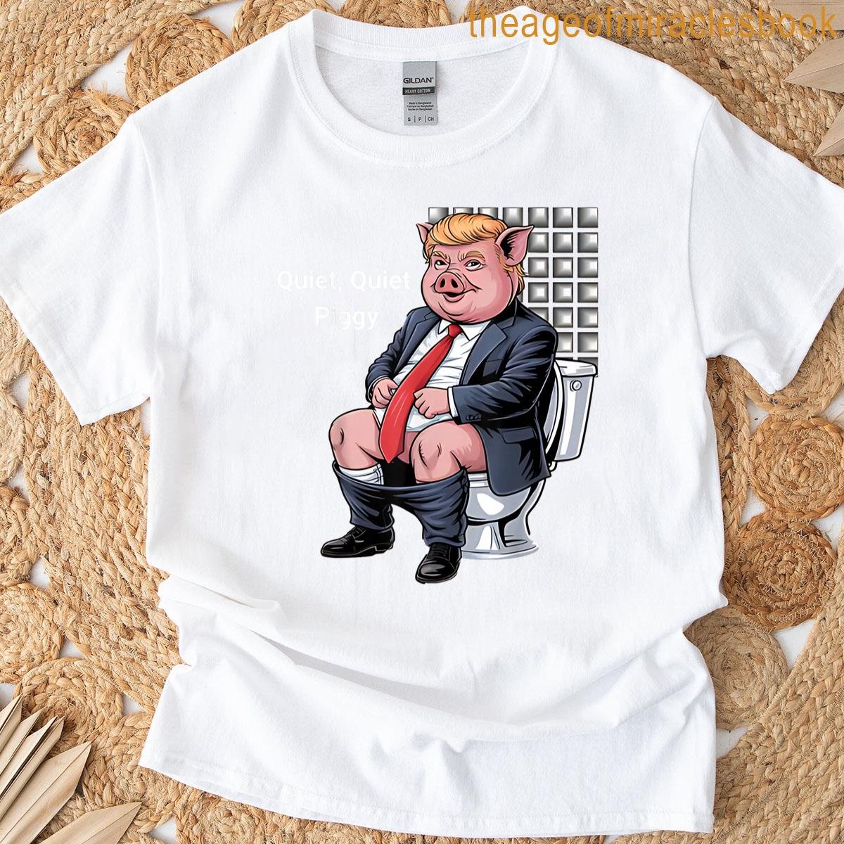 Quiet Piggy Meme Funny T-shirt