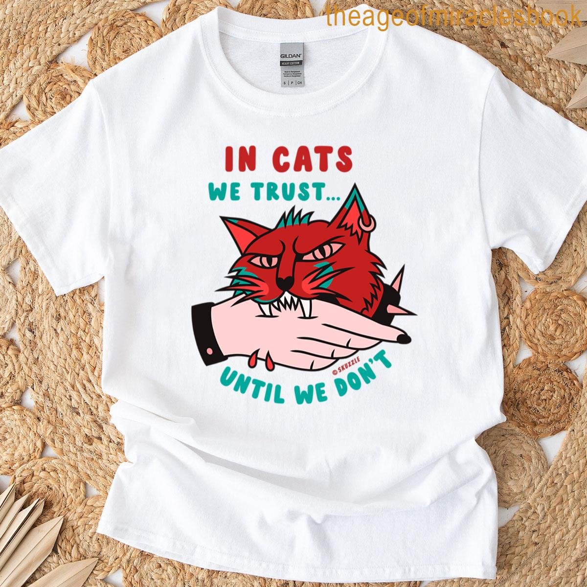Retro Comic Cat Bite Graphic Bold Red And Teal Oversized T-shirt