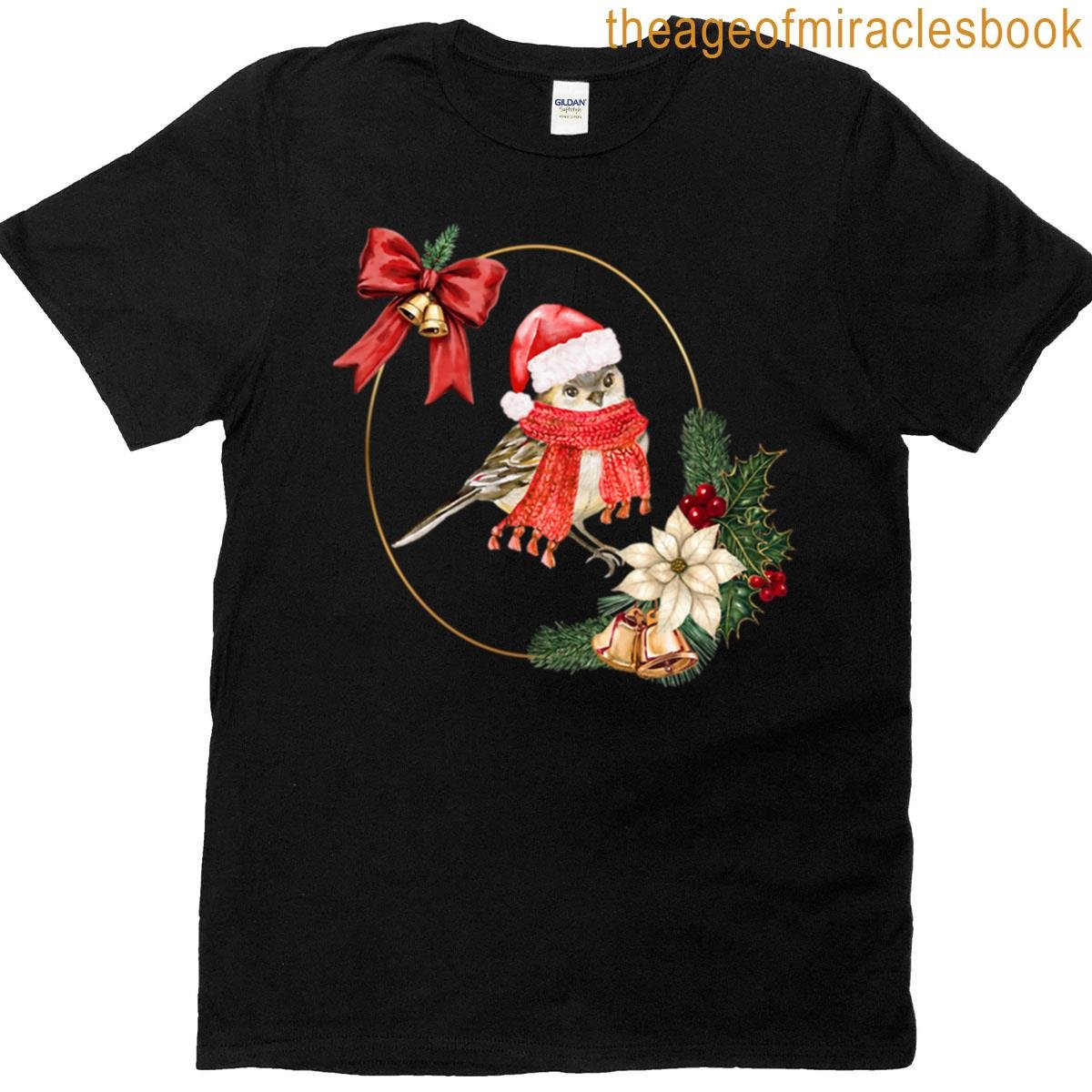 Vintage Christmas Pattern With A Cute Bird T-shirt