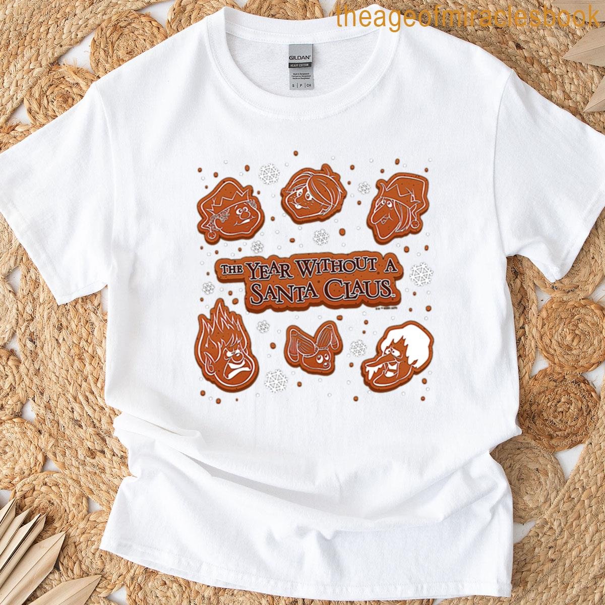 Xmas Holiday Warm Tone Character Faces Pattern Oversized T-shirt