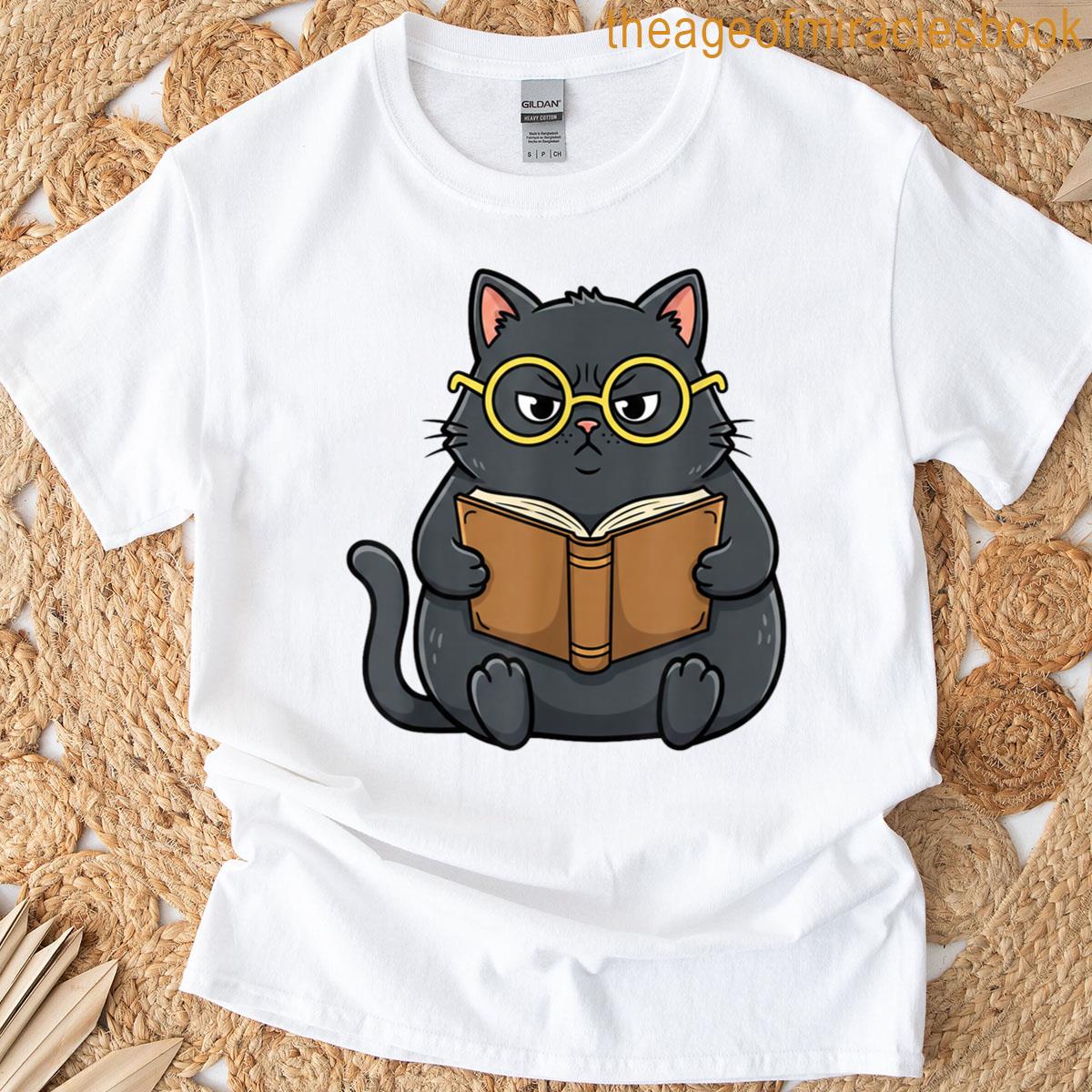 Cat Reading A Book T-shirt