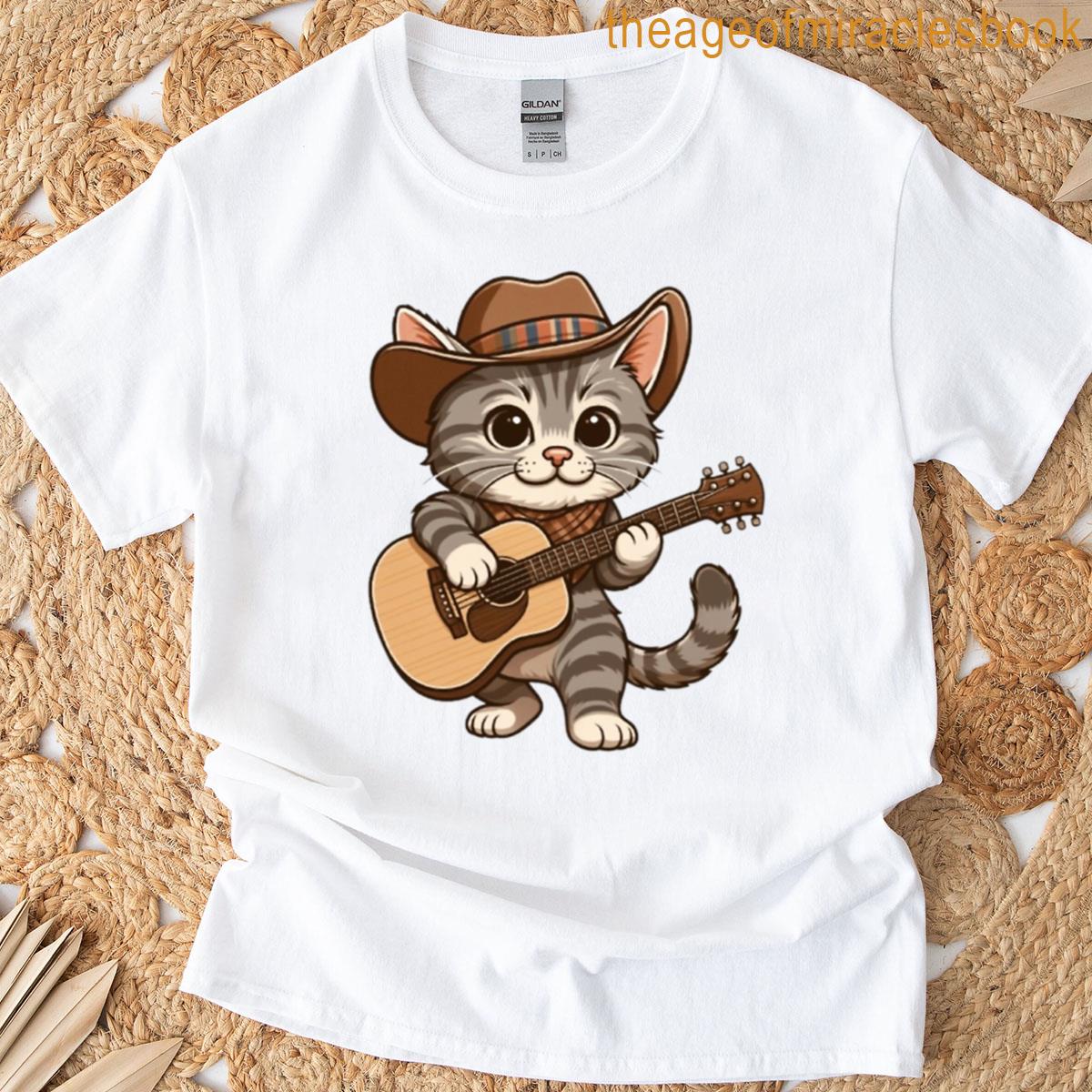 Cowboy Cat Playing Guitar T-shirt
